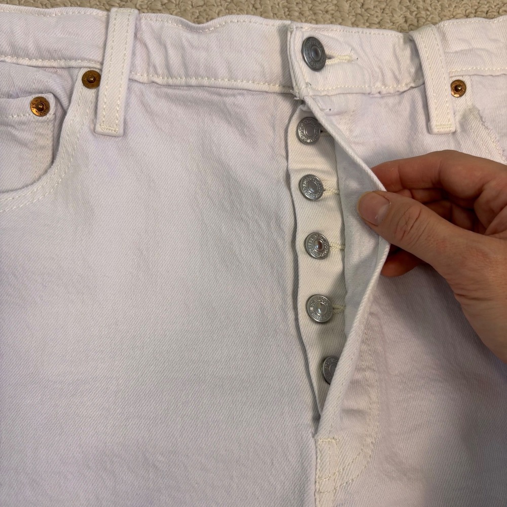 Levis 501 Original High Rise Cut Off Shorts White Purple Tie Dye W34 / Sz 16 - Picture 3 of 16